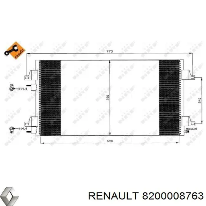 8200008763 Renault (RVI) condensador aire acondicionado