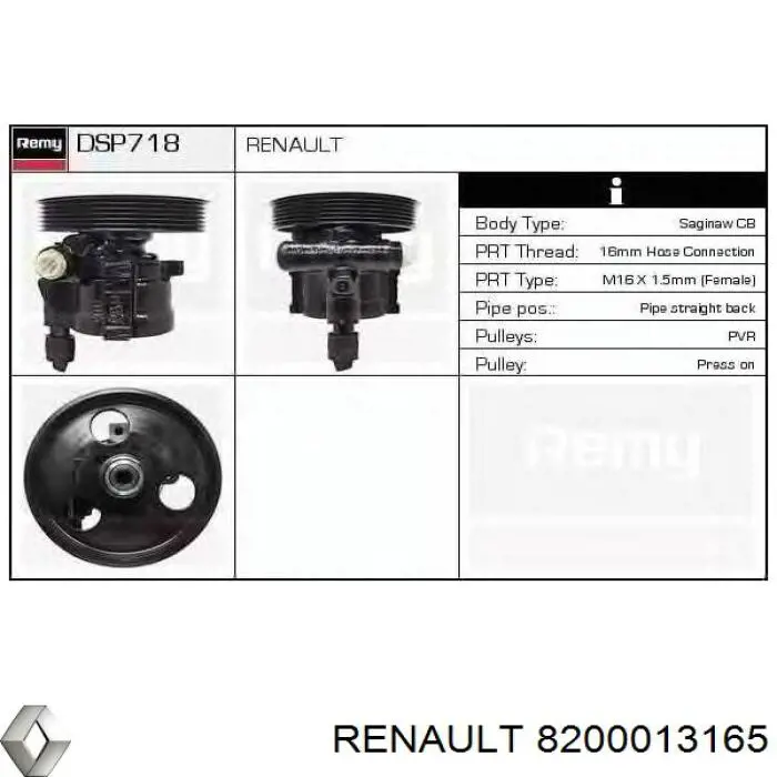 8200013165 Renault (RVI) bomba hidráulica de dirección