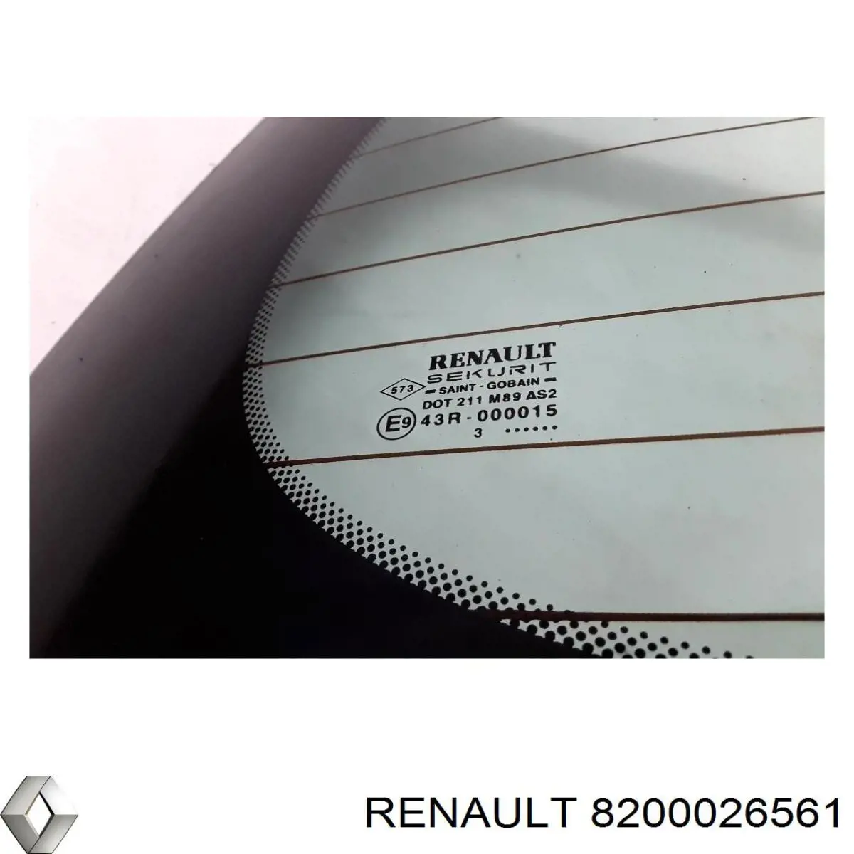8200026561 Renault (RVI) cristal de el maletero, 3/5 puertas traseras (trastes)