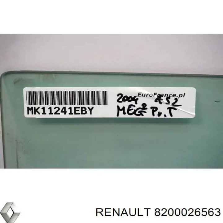 8200026563 Renault (RVI) luna de puerta trasera derecha