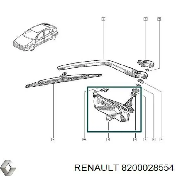 Comprar 8200028554 Renault (RVI) Motor limpiaparabrisas