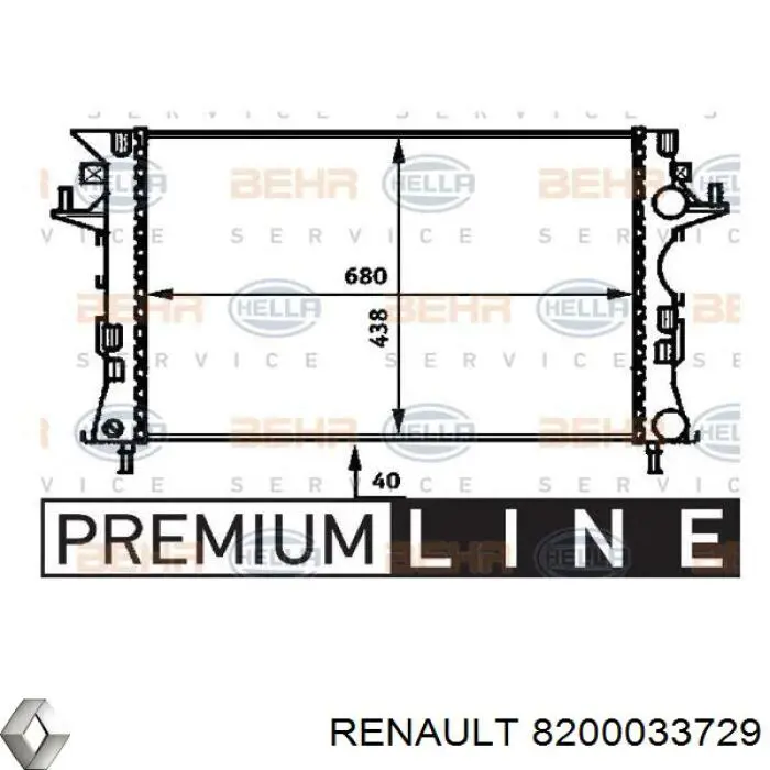 8200033729 Renault (RVI) radiador