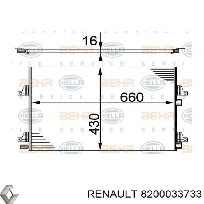 Aire acondicionado capacitor Renault (RVI) 8200033733 precio, desde 72,60 EUR