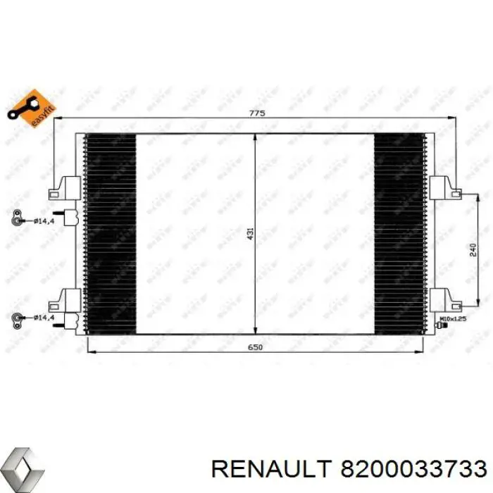 Comprar 8200033733 Renault (RVI) Condensador de aire acondicionado