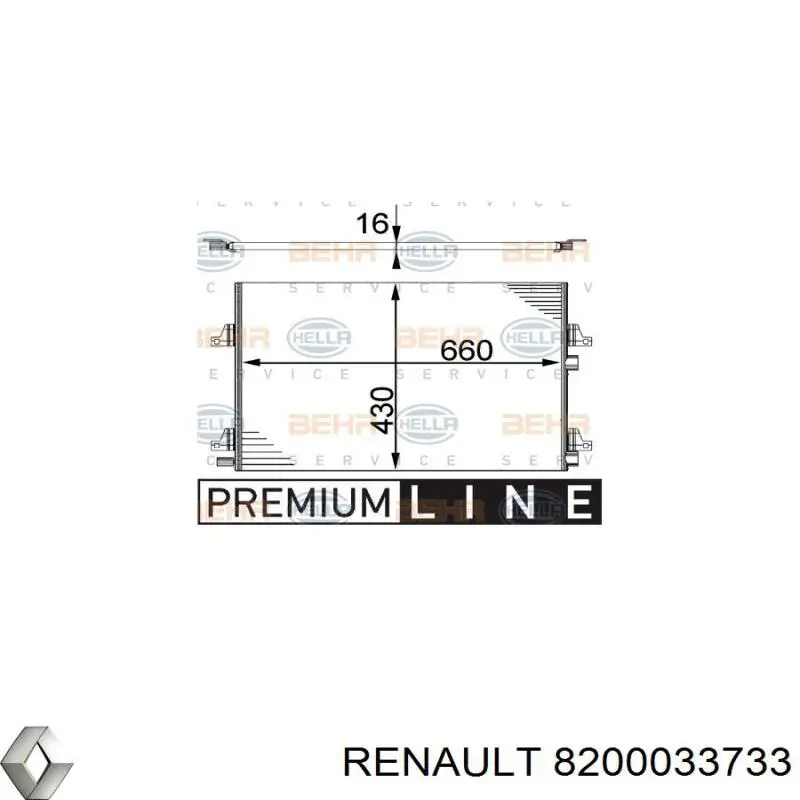 8200033733 Renault (RVI) condensador aire acondicionado