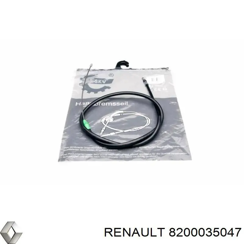 8200035047 Renault (RVI) cable de freno de mano trasero izquierdo