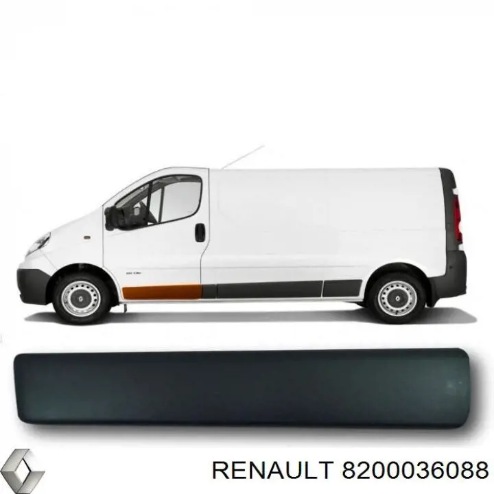 Moldura de la puerta delantera izquierda Renault (RVI) 8200036088 precio, desde 37,56 EUR
