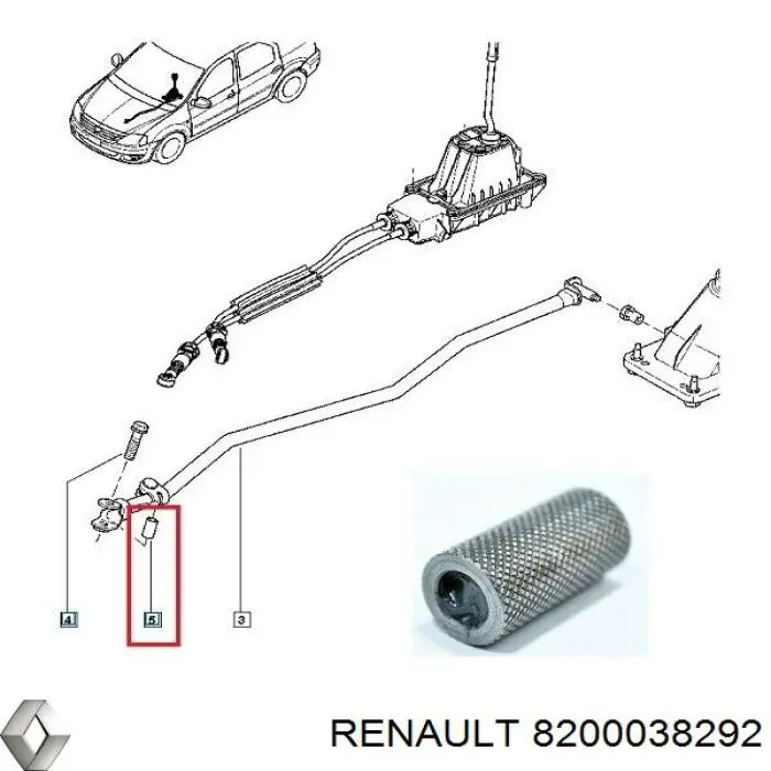 8200038292 Renault (RVI) manguito de cambio de marcha (palanca selectora)