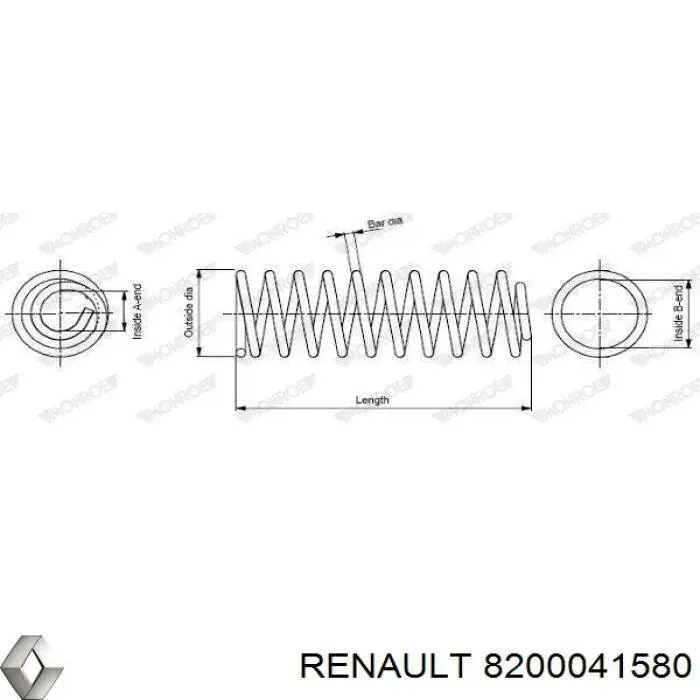 8200041580 Renault (RVI) muelle de suspensión eje delantero