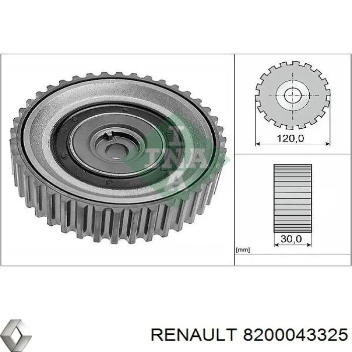 8200043325 Renault (RVI) polea correa distribución