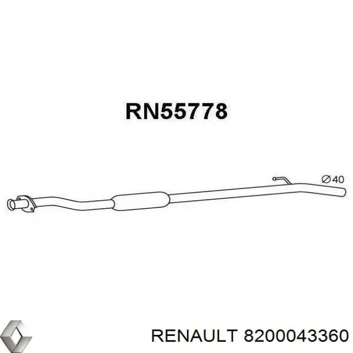 Comprar 8200043360 Renault (RVI) Silenciador central