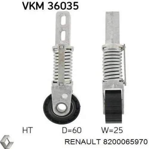 Tensor de la correa trapecial Renault (RVI) 8200065970 precio, desde 43,96 EUR