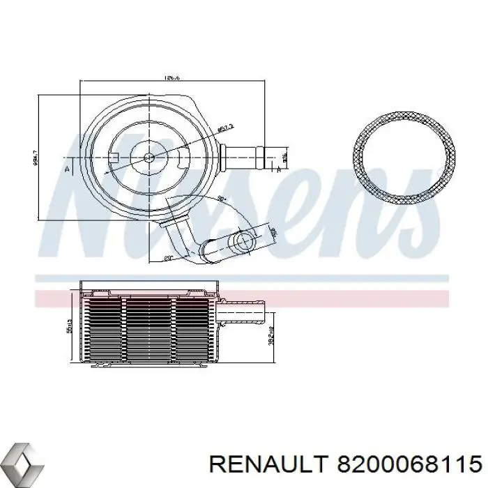Comprar 8200068115 Renault (RVI) Radiador de aceite debajo del filtro