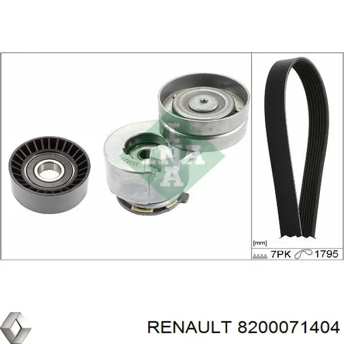 Polea inversión / guía, correa poli V 8200071404 Renault (RVI)
