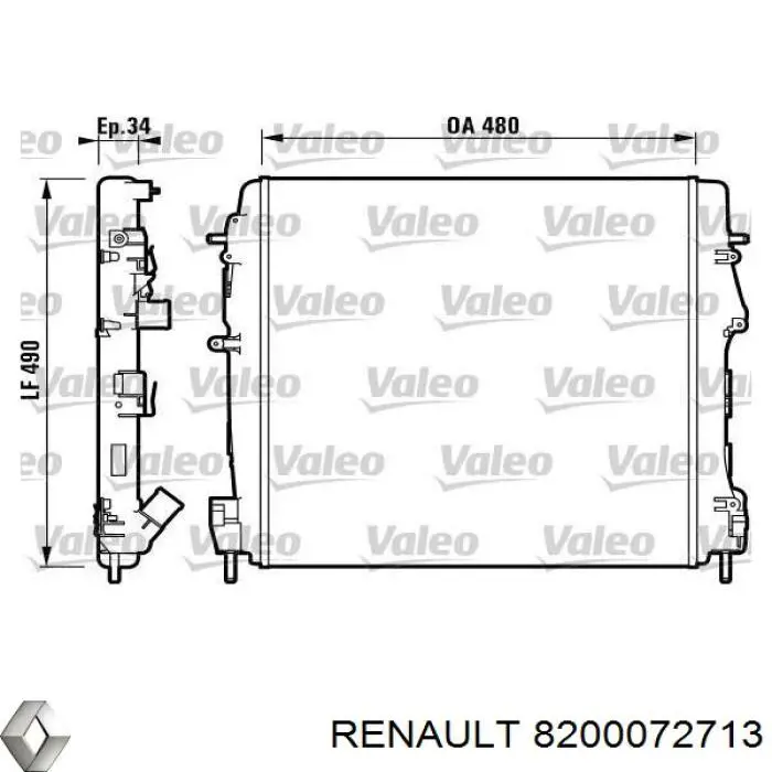8200072713 Renault (RVI) radiador