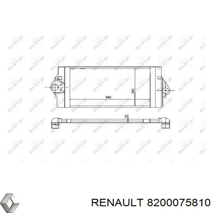 8200075810 Renault (RVI) intercooler