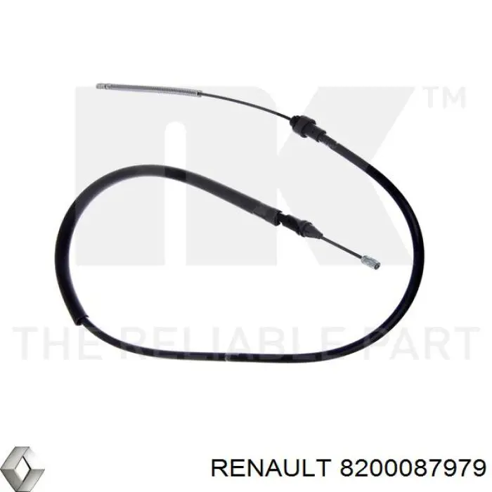 8200087979 Renault (RVI) cable de freno de mano trasero derecho