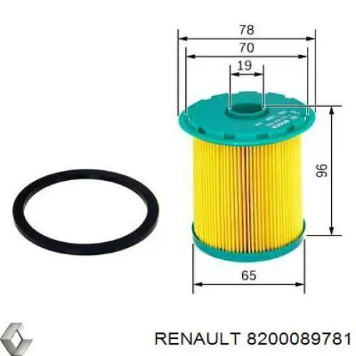 Filtro combustible Renault (RVI) 8200089781 precio, desde 5,43 EUR