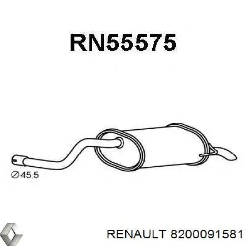 8200091581 Renault (RVI) silenciador posterior