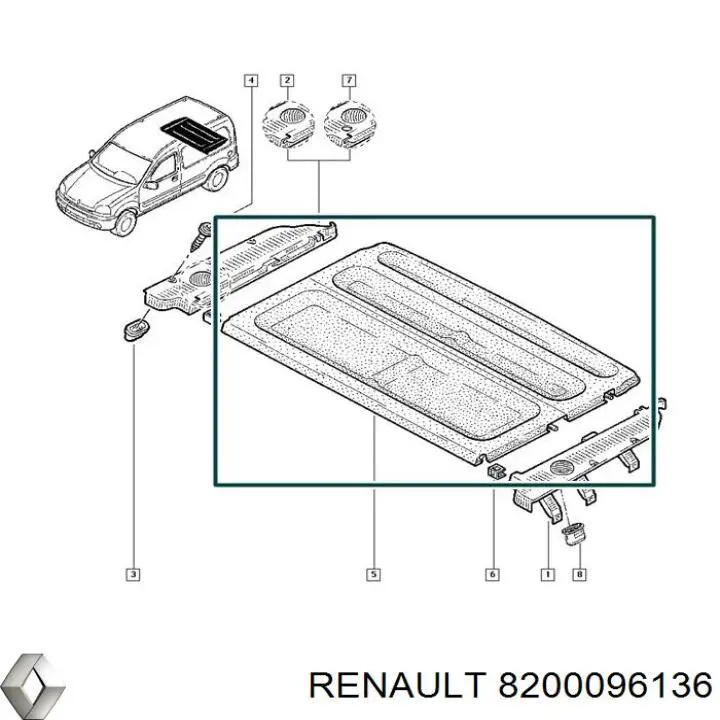 8200096136 Renault (RVI) bandeja trasera