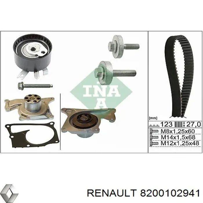 8200102941 Renault (RVI) rodillo, cadena de distribución
