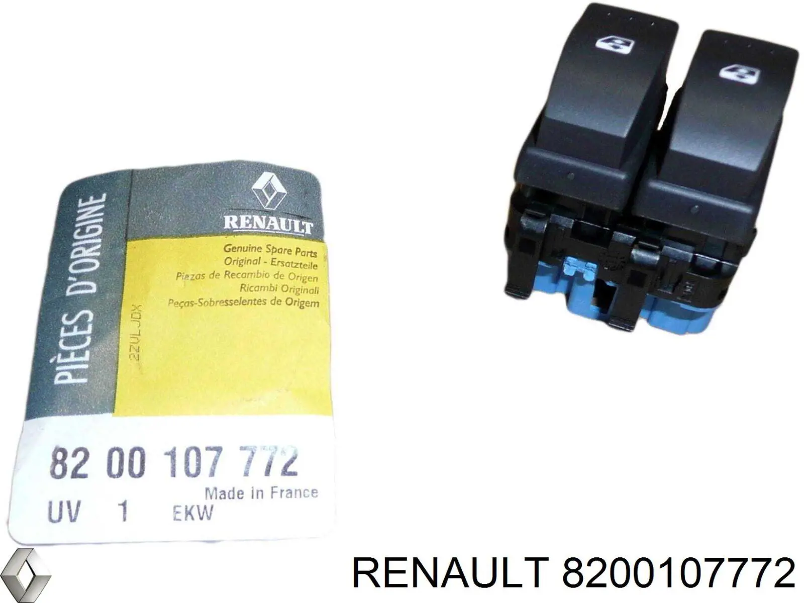 8200107772 Renault (RVI) botón de encendido, motor eléctrico, elevalunas, puerta delantera izquierda