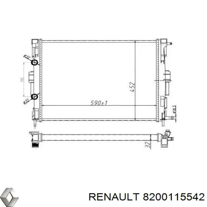 8200115542 Renault (RVI) radiador refrigeración del motor