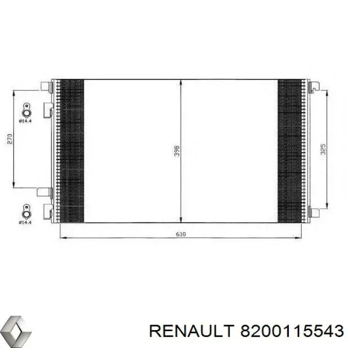 Aire acondicionado capacitor Renault (RVI) 8200115543 precio, desde 67,34 EUR