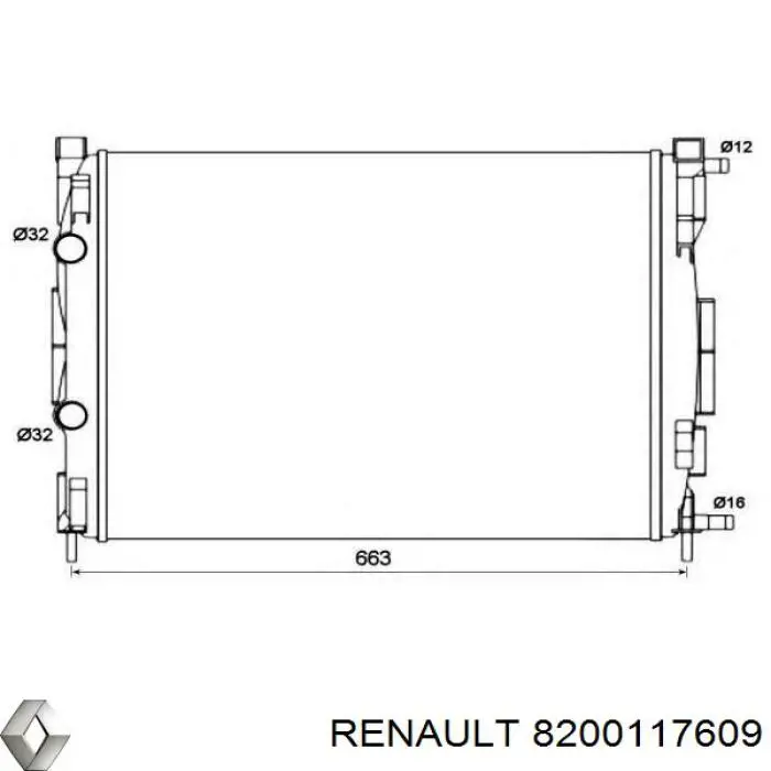 8200117609 Renault (RVI) radiador