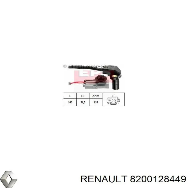 8200128449 Renault (RVI) sensor de cigüeñal