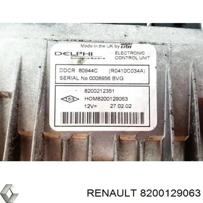 Comprar 8200129063 Renault (RVI) ECU