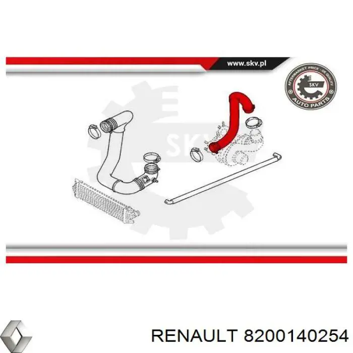 Tubo flexible de aire de sobrealimentación Renault (RVI) 8200140254