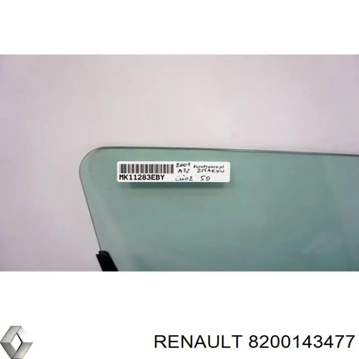 8200143477 Renault (RVI) Luna de puerta delantera derecha