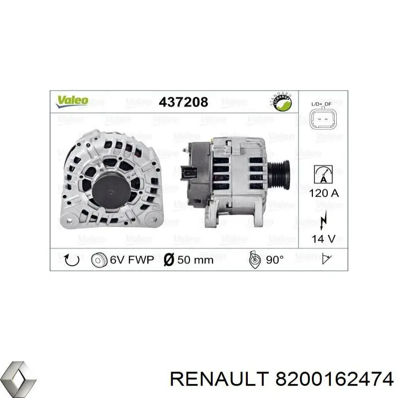 8200162474 Renault (RVI) alternador
