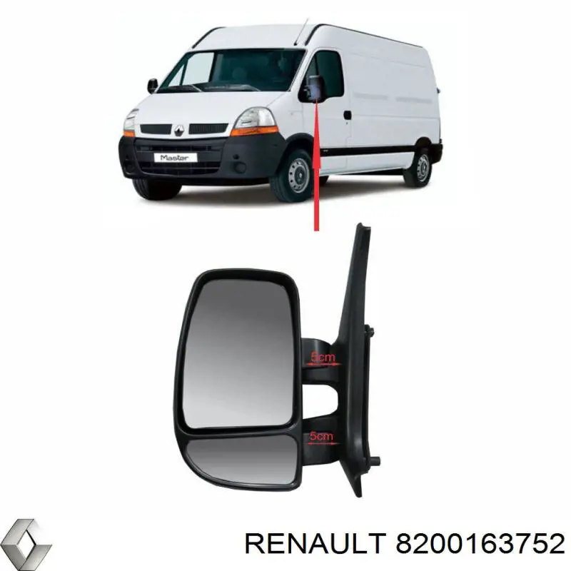 Comprar 8200163752 Renault (RVI) Espejo de retrovisor izquierdo