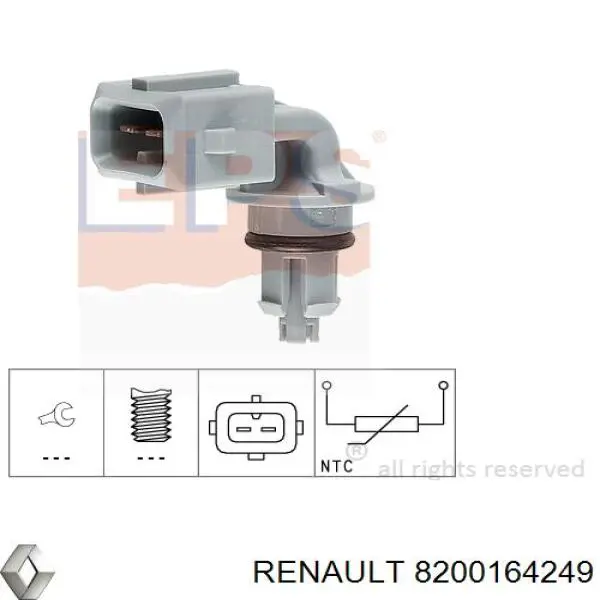 Comprar 8200164249 Renault (RVI) Sensor de temperatura del aire de admisión