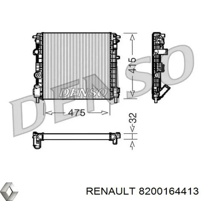 8200164413 Renault (RVI) radiador refrigeración del motor