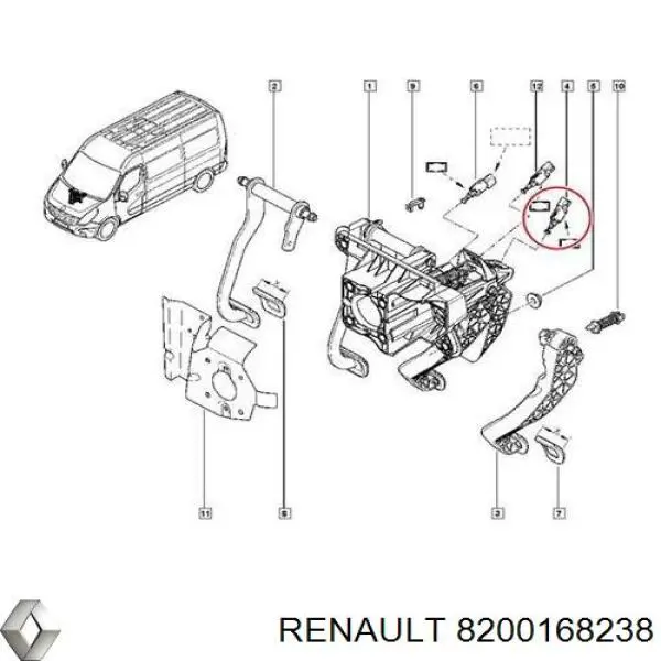 Interruptor de luz de freno Renault (RVI) 8200168238 precio, desde 9,06 EUR