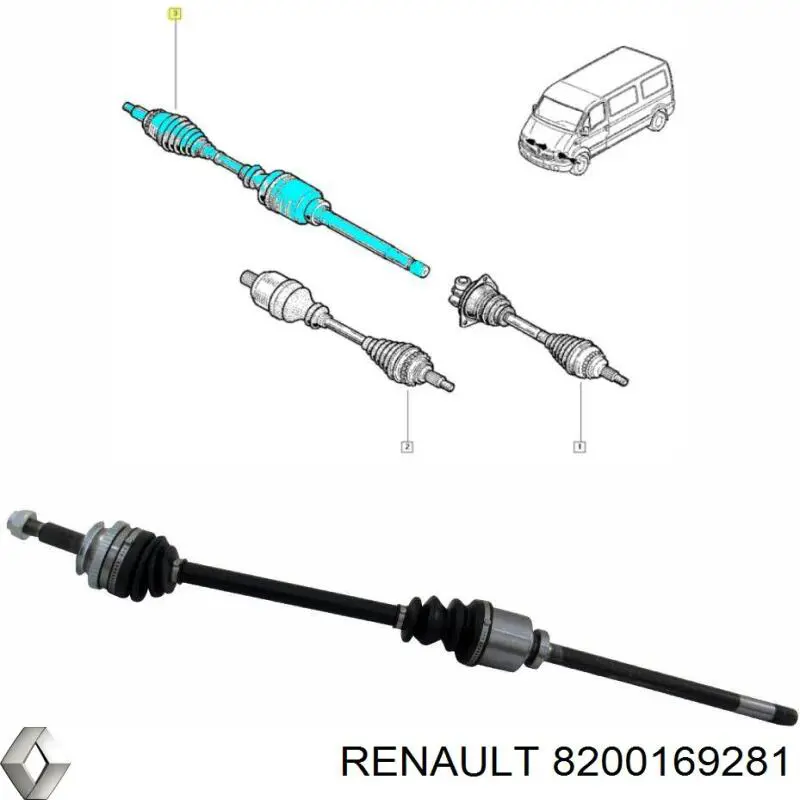 Comprar 8200169281 Renault (RVI) Semieje delantero derecho