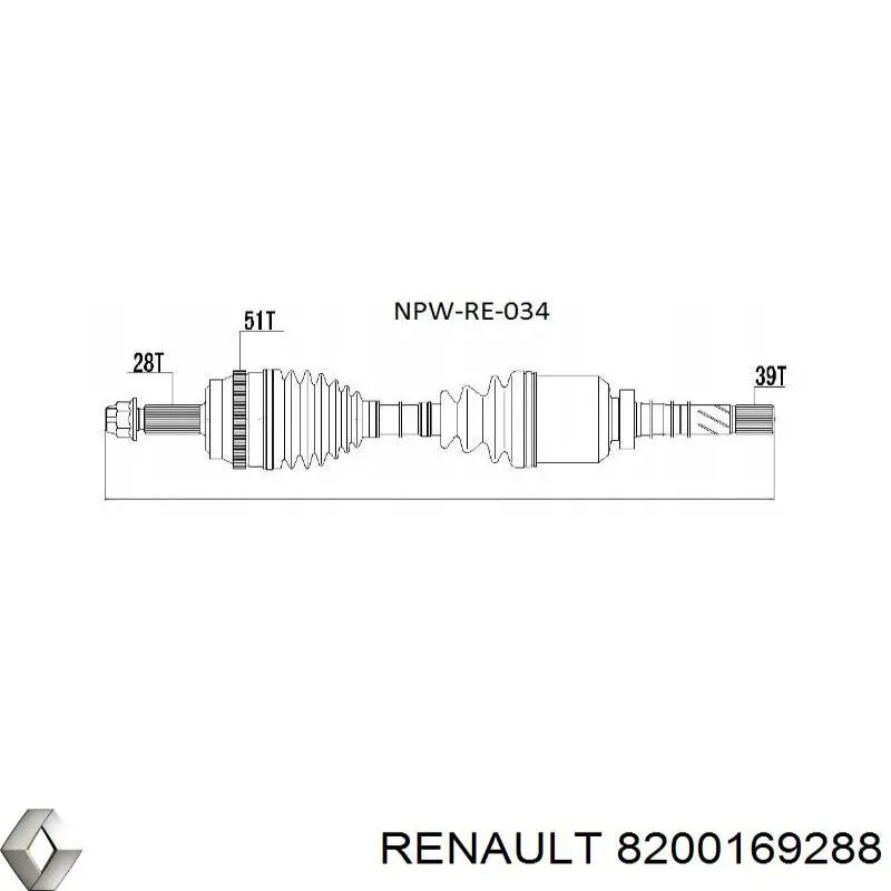 8200169288 Renault (RVI) árbol de transmisión delantero derecho
