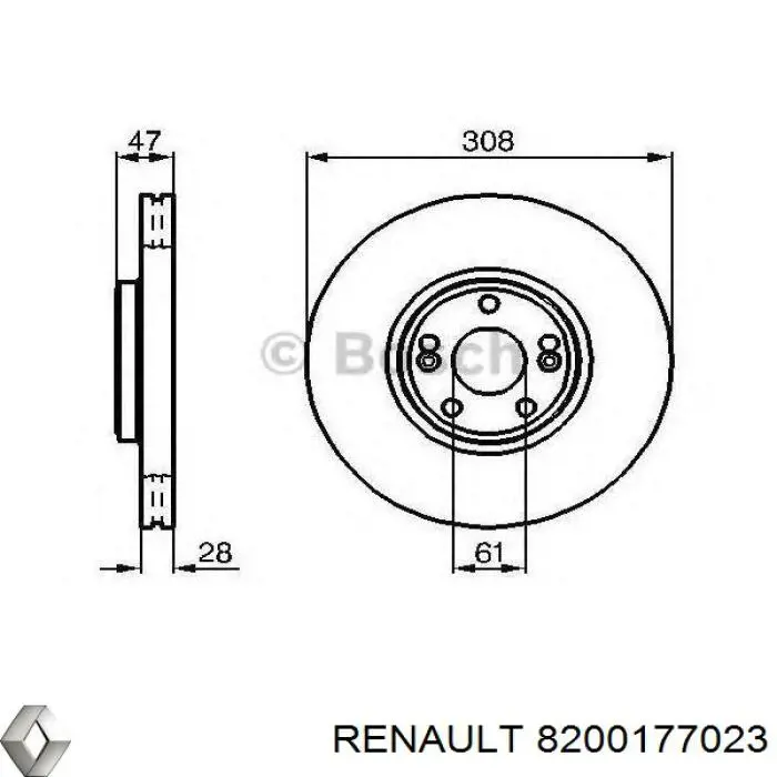 8200177023 Renault (RVI) freno de disco delantero