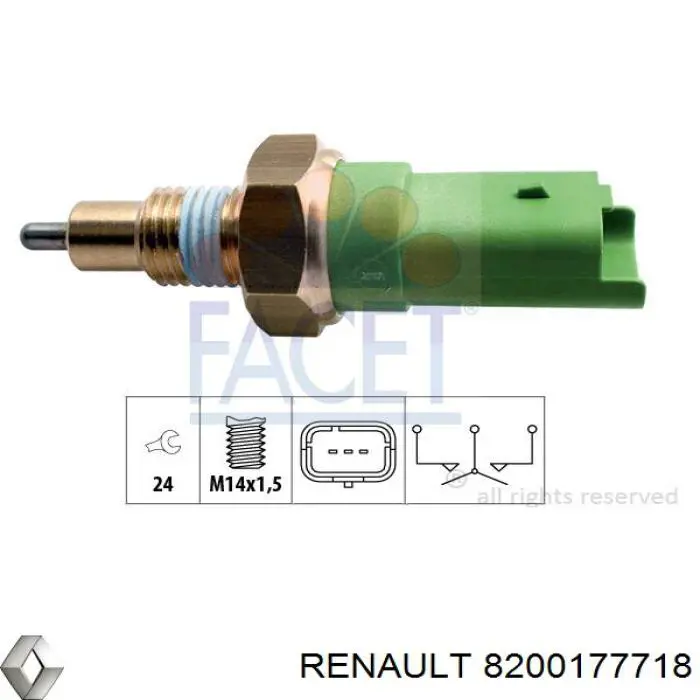 Sensor de marcha atrás 8200177718 Renault (RVI)