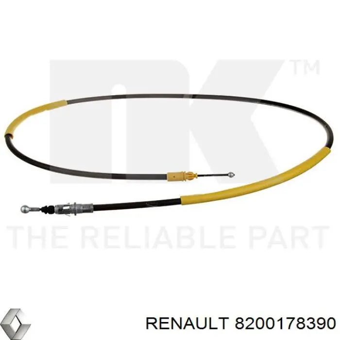 8200178390 Renault (RVI) cable de freno de mano trasero derecho