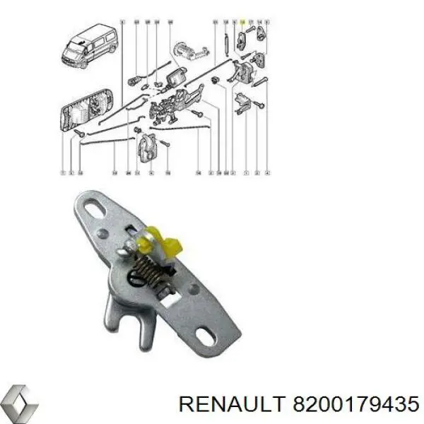 8200179435 Renault (RVI) cerradura de puerta corrediza lateral puerta corrediza