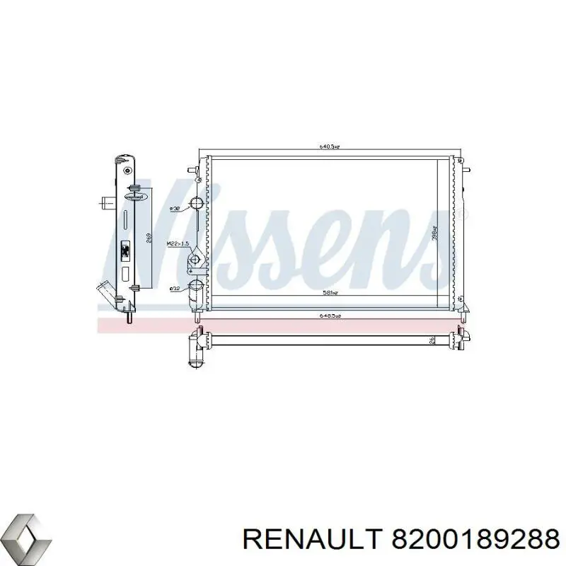 8200189288 Renault (RVI) radiador