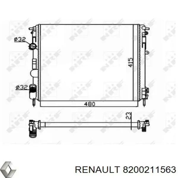 Radiador 8200211563 Renault (RVI)