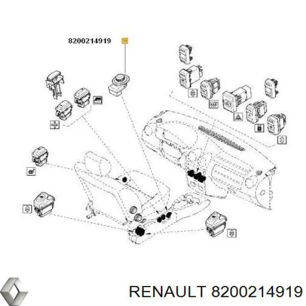 Comprar 8200214919 Renault (RVI) Módulo de espejos retrovisores en la puerta