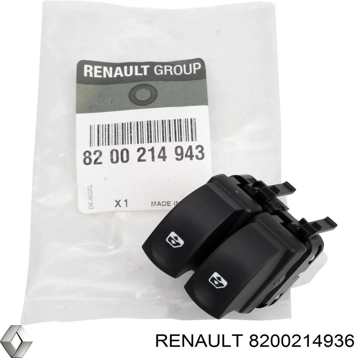 Botón de encendido del motor del elevalunas trasero Renault (RVI) 8200214936