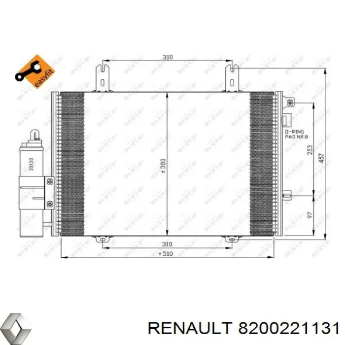 8200221131 Renault (RVI) condensador aire acondicionado