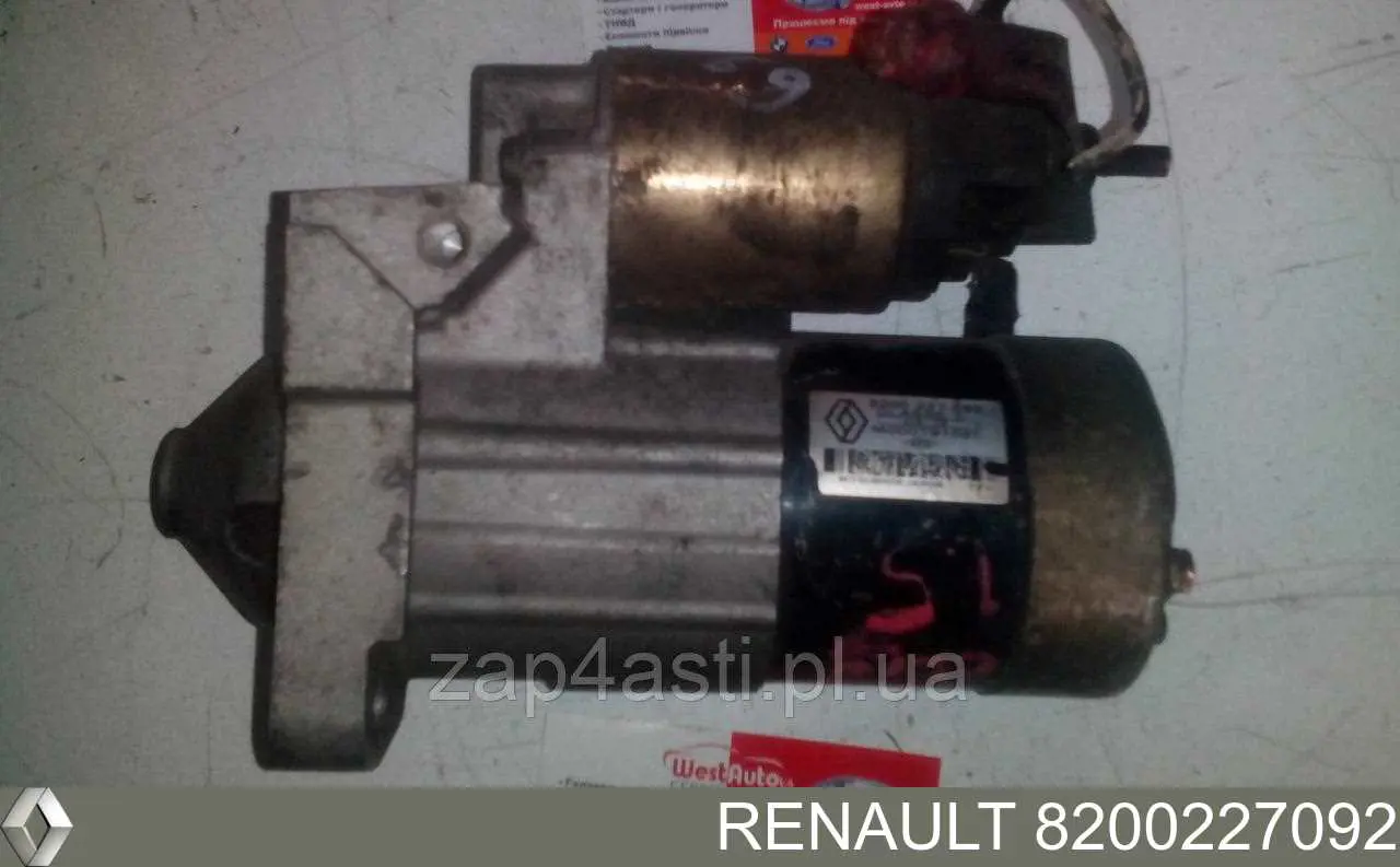 Motor de arranque 8200227092 Renault (RVI)